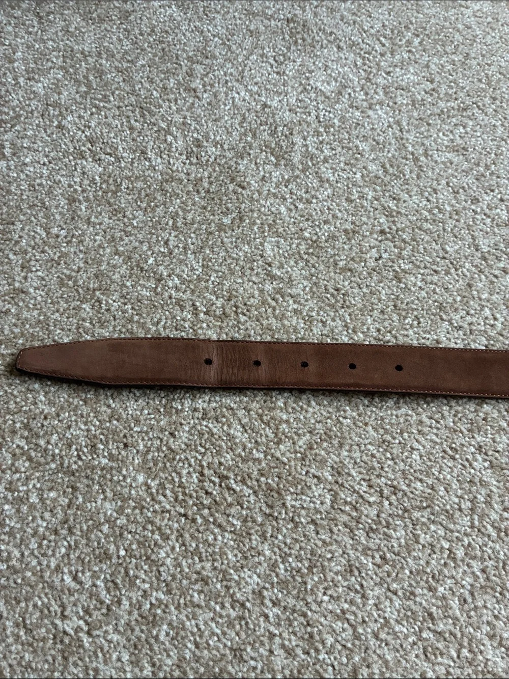 Italian Brown Leather Men’s Belt with Brass Buckle